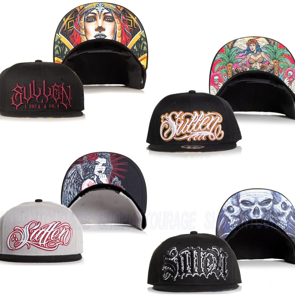 Sullen Art Collective New Premium Skull Tattoo Snapback Flat Hat Cap | 4 Styles